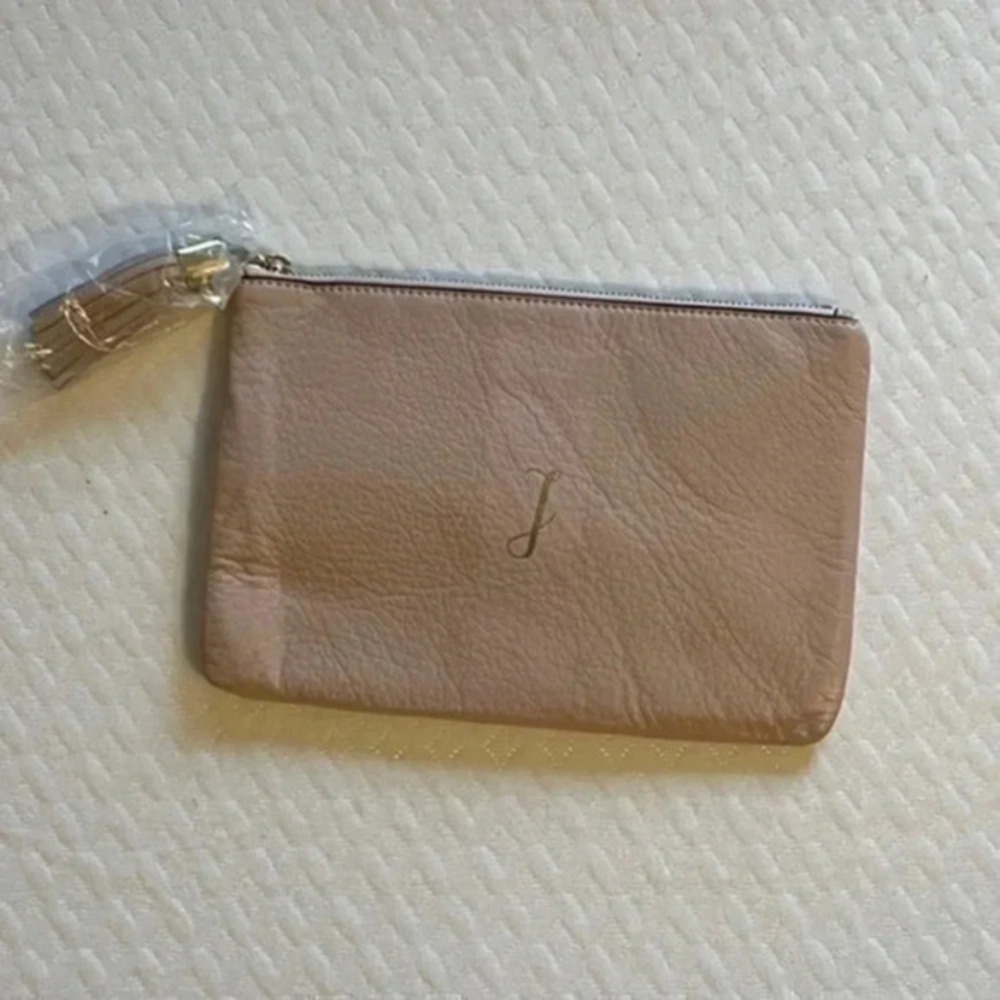 G.I.L.I Light Pink Monogramed “J” Wristlet